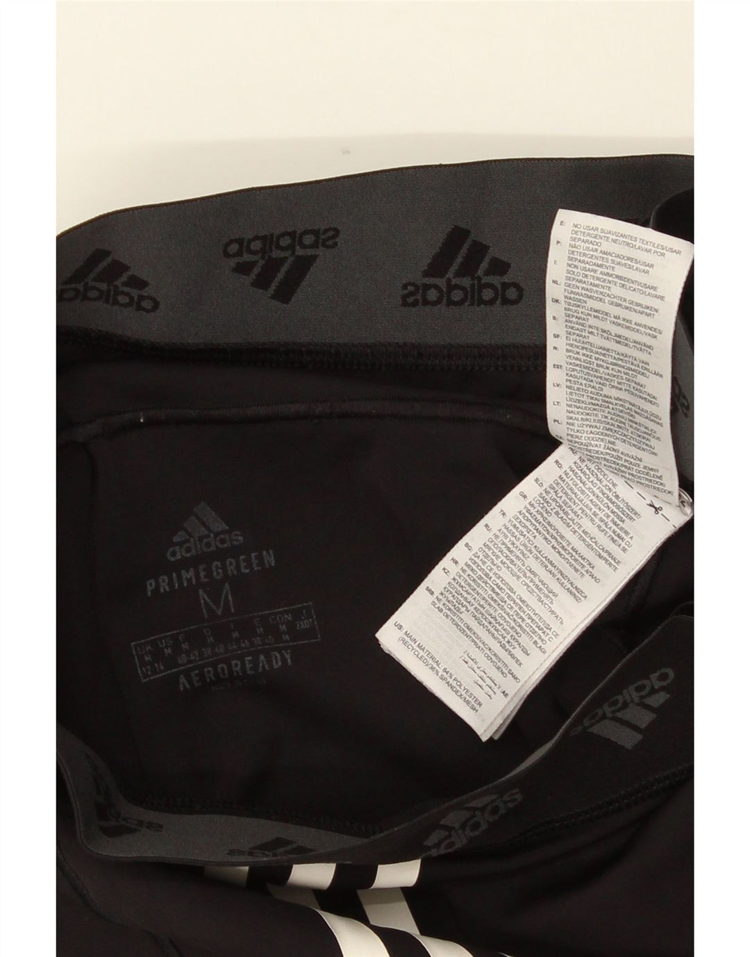 Γυναικεία γραφικά κολάν ADIDAS Aeroready UK 12/14 Μεσαίο μαύρο πολυεστέρα