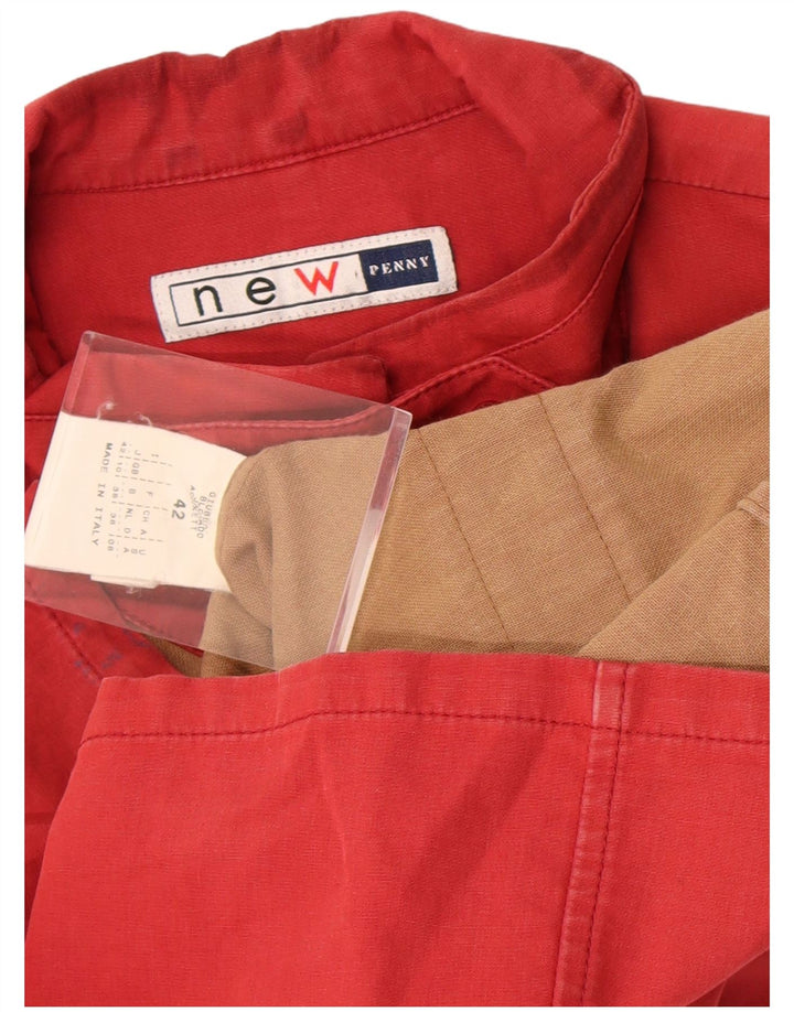 Νέο Γυναικείο Utility Μπουφάν Penny UK 10 Small Red Cotton