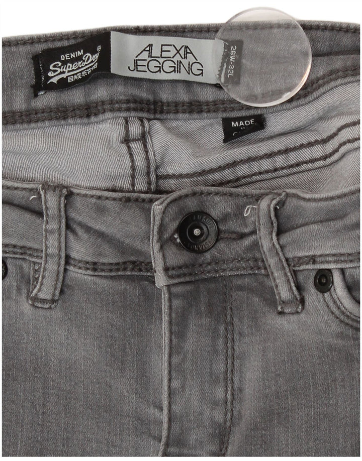 Superdry Γυναικείο Τζιν Alexa Jegging W26 L29 Γκρι βαμβακερό
