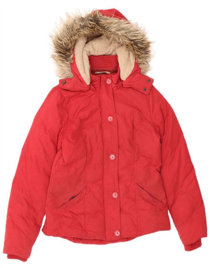 FAT FACE Γυναικείο μπουφάν με κουκούλα UK 10 Small Red Polyester