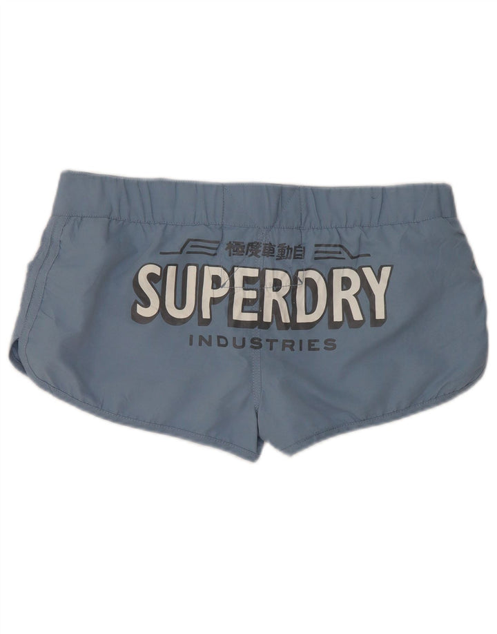 Γυναικείο γραφικό σορτς κολύμβησης Superdry UK 16 μεγάλο μπλε πολυεστέρα