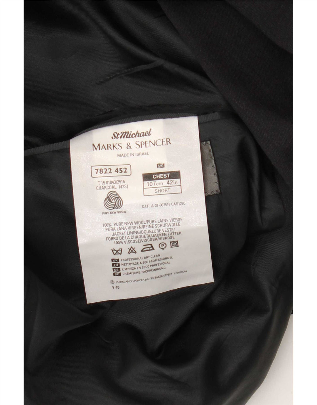 Marks & Spencer Ανδρικό σακάκι με διπλό στήθος UK 42 Large Grey