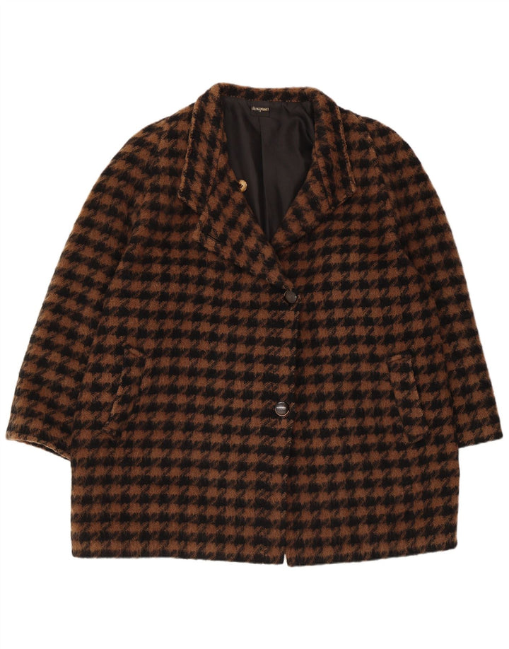 ELENA MIRO Γυναικείο Oversized Πανωφόρι IT 43 Μεσαίο Καφέ Houndstooth Retro
