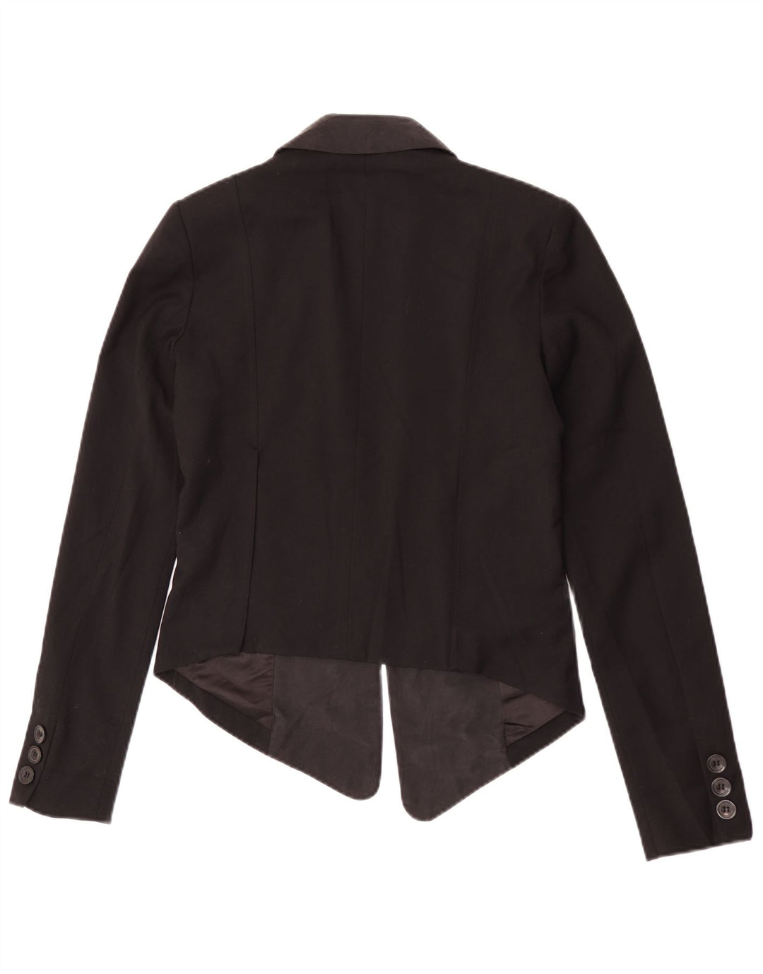 Guess Womens Crop Blazer Jacket UK 12 Medium Black Polyester