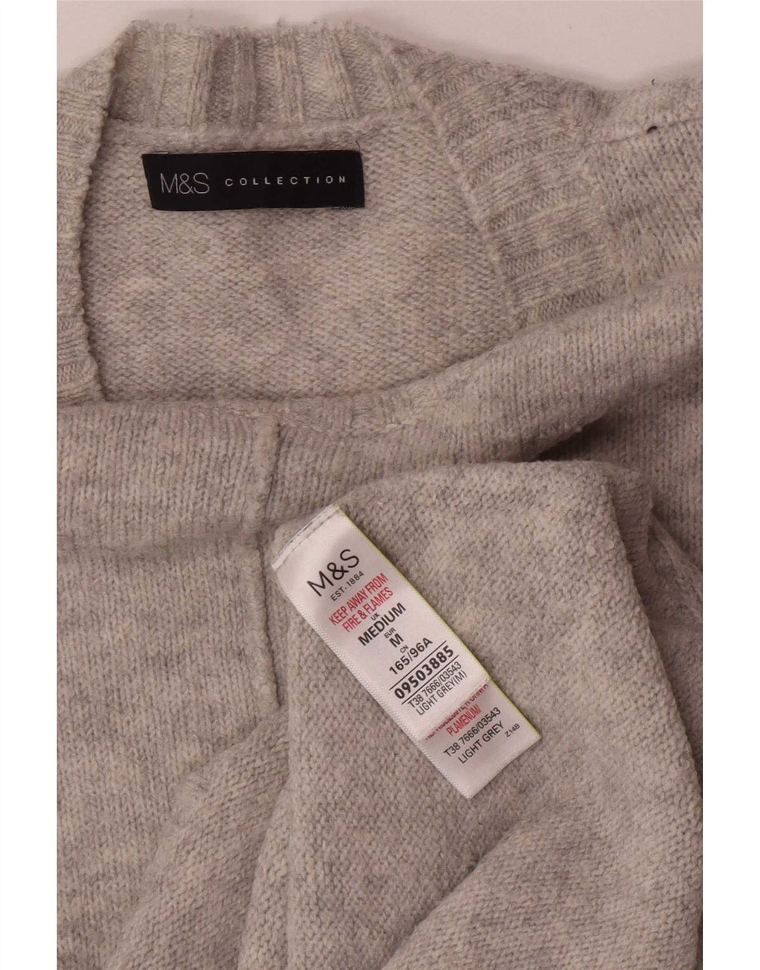 Marks & Spencer Γυναικείο πουλόβερ με λαιμόκοψη UK 14 μεσαίου γκρι ακρυλικό
