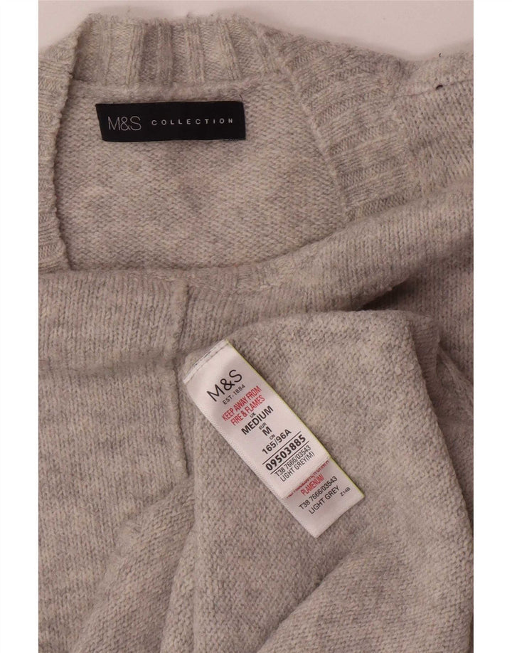 Marks & Spencer Γυναικείο πουλόβερ με λαιμόκοψη UK 14 μεσαίου γκρι ακρυλικό