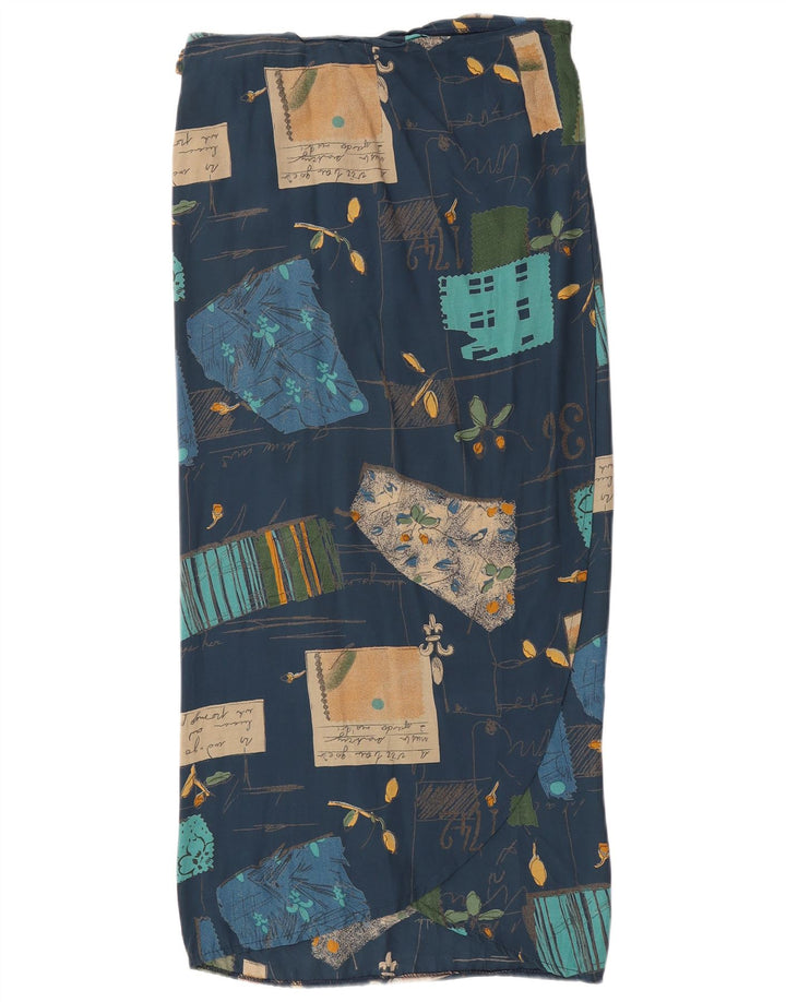 Vintage Γυναικεία Wrap Φούστα W30 Medium Navy Blue Patchwork