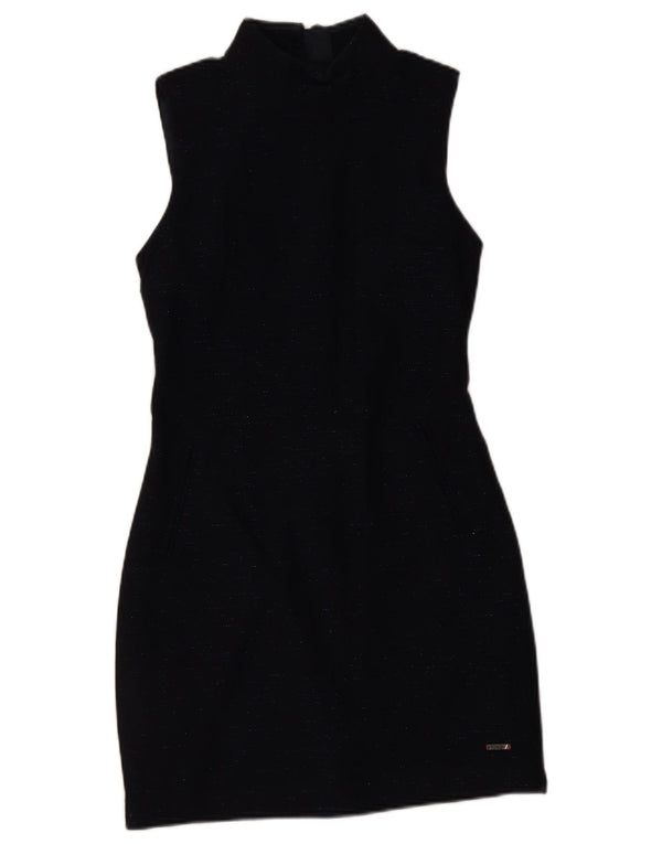 Superdry Γυναικείο Αμάνικο Bodycon Φόρεμα UK 6 XS Navy Blue Flecked Wool