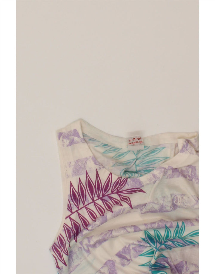 BELFE & BELFE Womens Abstract Pattern Drop Waist Dress UK 14 Medium White Vintage Belfe & Belfe and Second-Hand Belfe & Belfe from Messina Hembry 