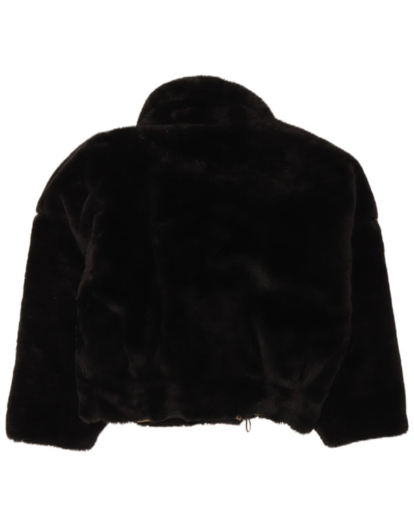 Donna Piu γυναικείο μπουφάν από ψεύτικη γούνα UK 14 μεγάλο μαύρο χρώμα ακρυλικό