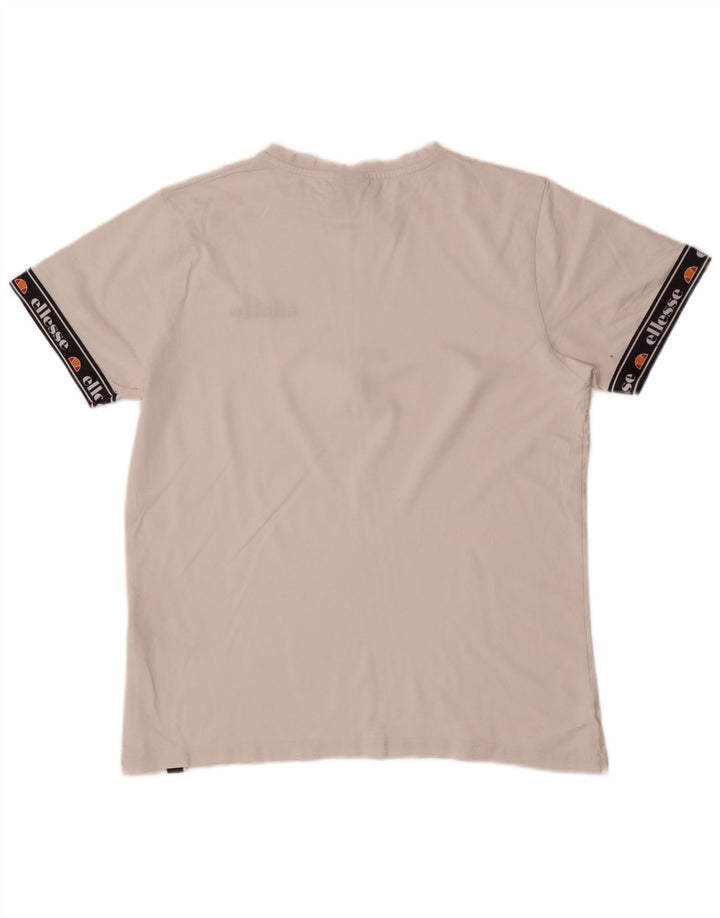Ανδρικό γραφικό μπλουζάκι Ellesse Top Medium White Colourblock Βαμβακερό