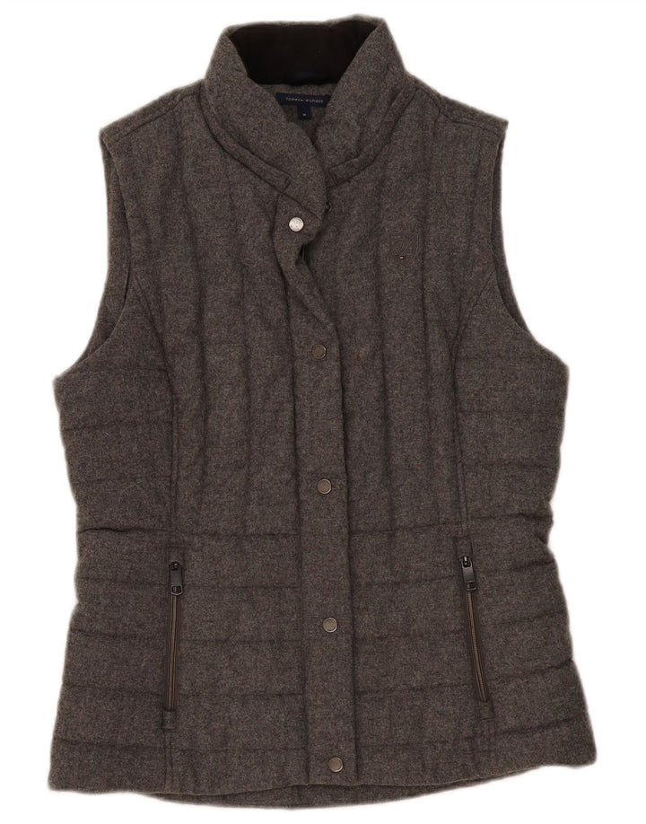 Tommy Hilfiger Γυναικεία padded Gilet UK 14 Medium Grey Wool