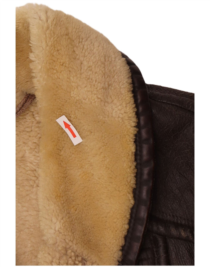 Vintage Ανδρικό Shearling Jacket UK 38 Medium Brown