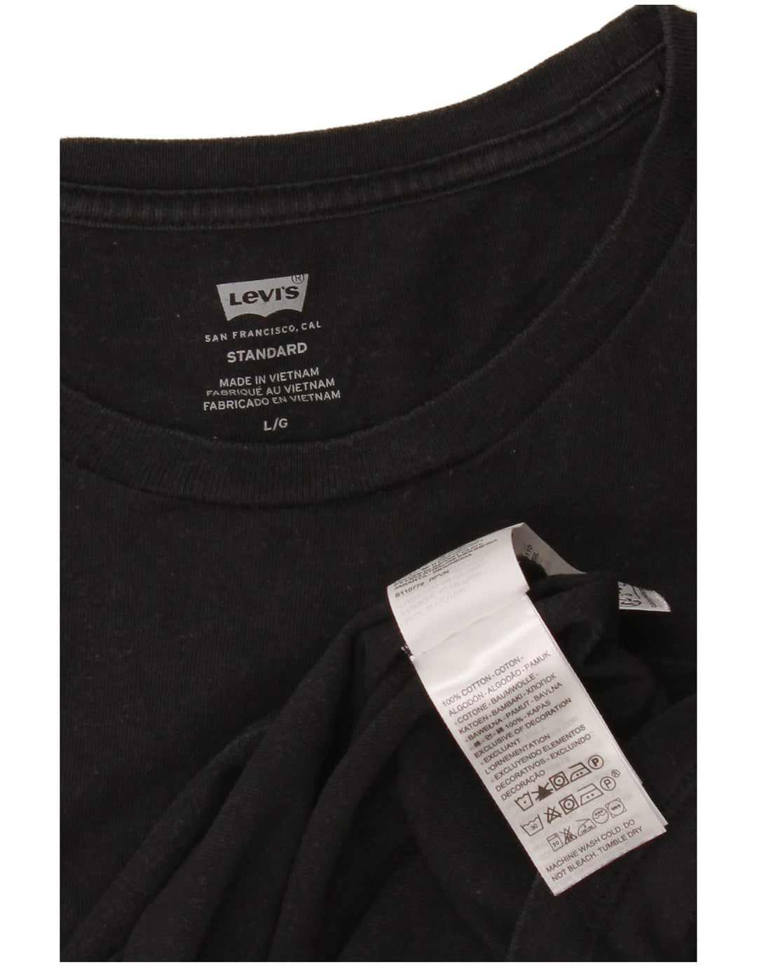 Ανδρικό T-Shirt Levi's Standard Top Large Μαύρο Βαμβακερό