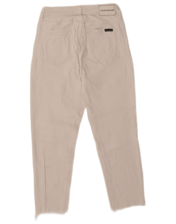 CALVIN KLEIN Γυναικείο Cropped Jeans W30 L24 Λευκό βαμβακερό