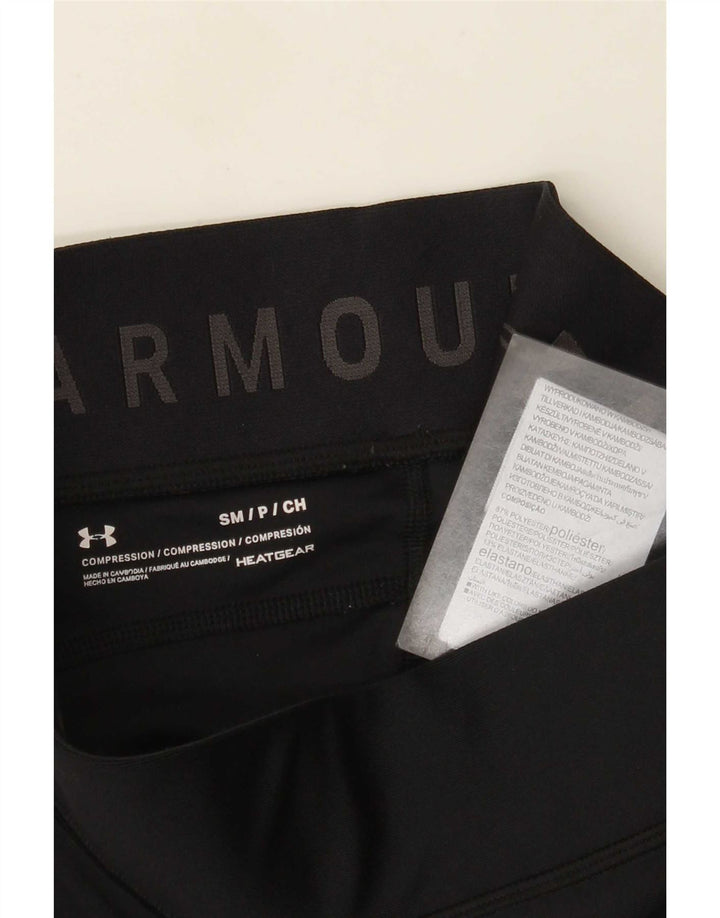 Under Armour Γυναικεία Heat Gear Capri κολάν UK 8 Small Black Polyester