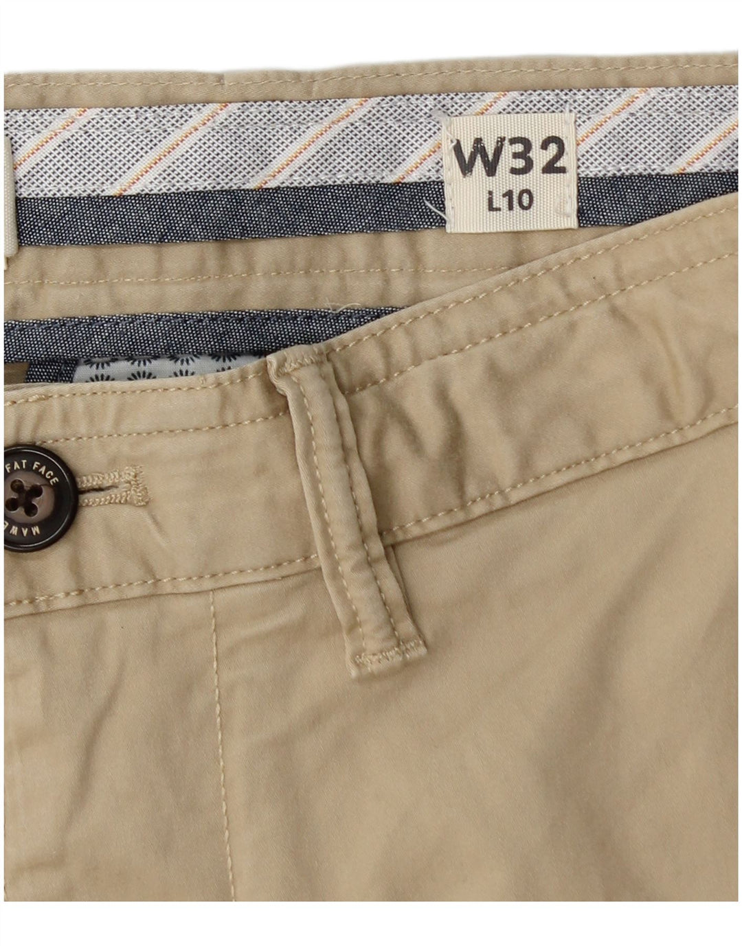 FAT FACE Mens Chino Shorts W32 Medium Beige Cotton
