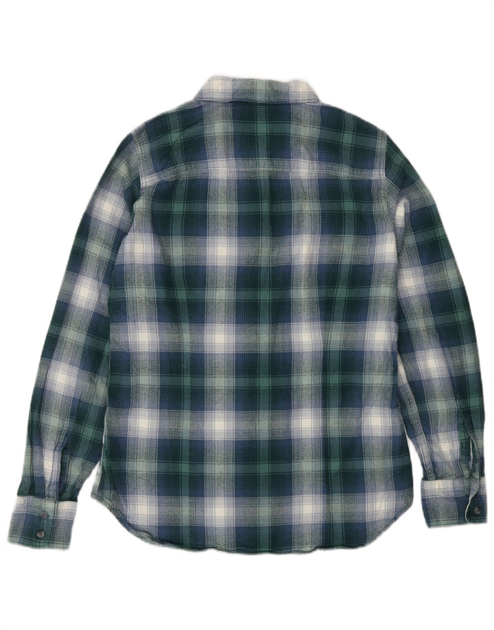EDDIE BAUER Γυναικείο φανελένιο πουκάμισο UK 10 Small Green Check Cotton