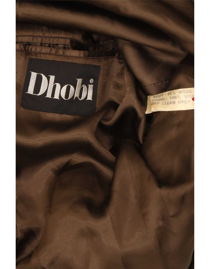Ανδρικό παλτό Dhobi Double Breasted UK 38 Medium Khaki Wool