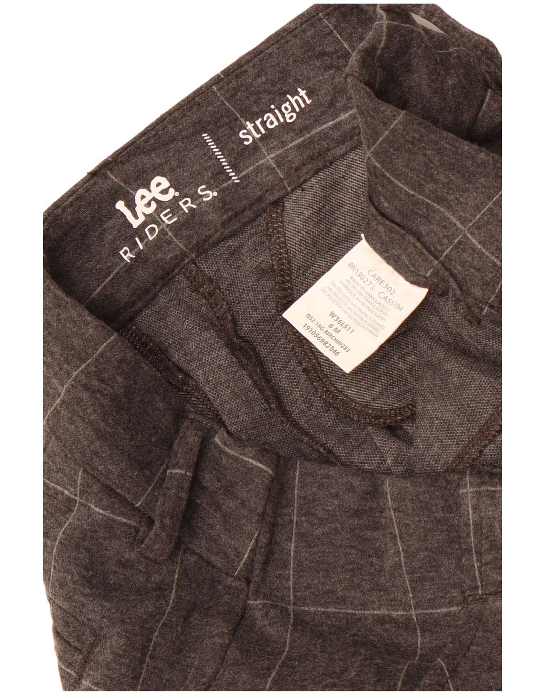 Lee Womens Riders Straight παντελόνι Chino US 8 Medium W30 L32 Grey Check