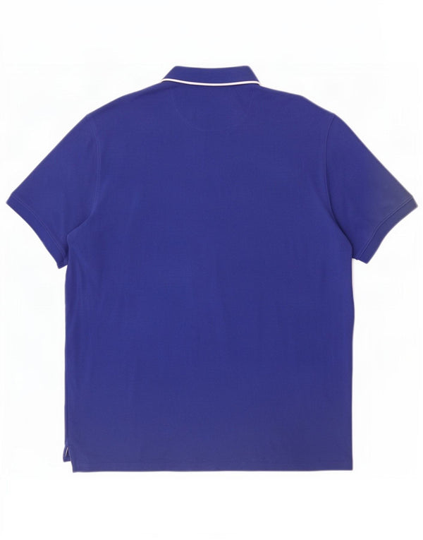 Ανδρικό μπλουζάκι πόλο Massimo Dutti 2XL Μπλε βαμβακερό