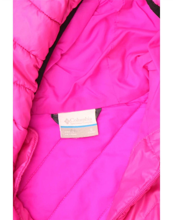 Columbia Girls Hooded Jacket 7-8 Years Small Pink Polyester