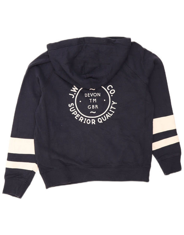 Jack Wills Womens Devon Graphic Hoodie Jumper UK 10 Small Navy Blue