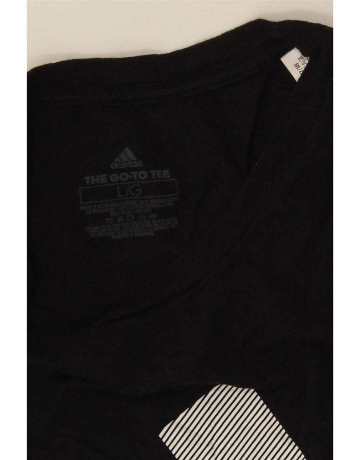 Ανδρικό γραφικό T-Shirt Adidas Top Large Μαύρο