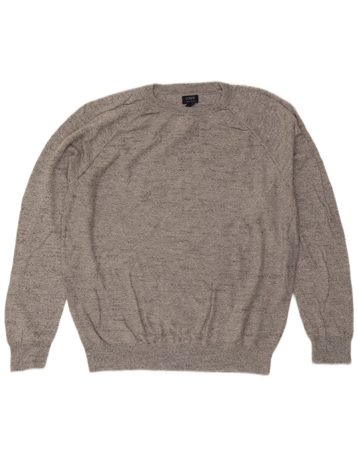 J. Crew Ανδρικό πουλόβερ με λαιμόκοψη μεγάλου γκρι βαμβακερό