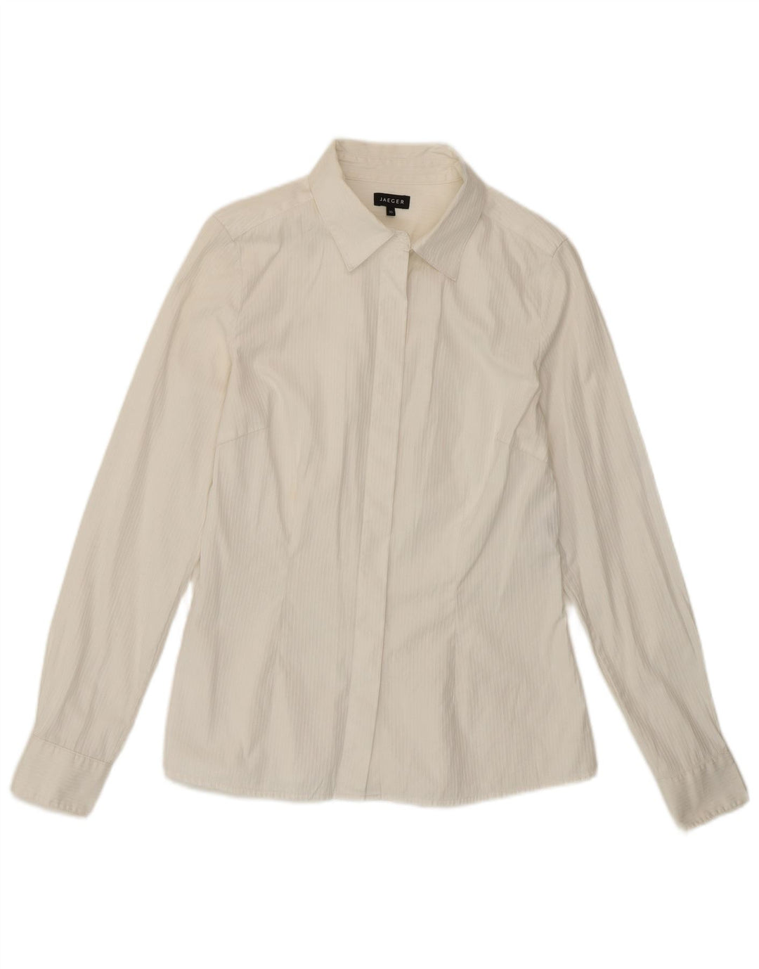 JAEGER Womens Shirt UK 10 Small  White Cotton