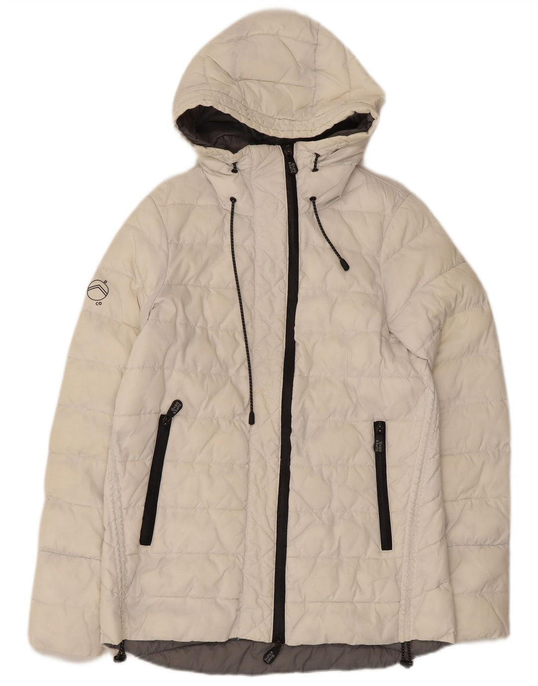 Superdry γυναικείο μπουφάν με κουκούλα UK 8 Small White Nylon