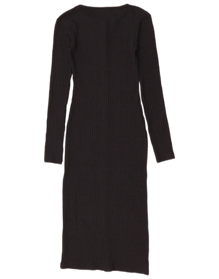 Zara Γυναικεία Ζακέτα Longline UK 8 Small Black Polyester