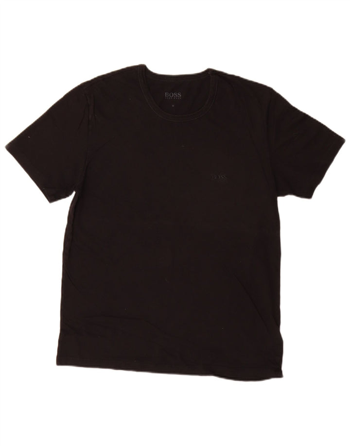 Ανδρικό T-Shirt Hugo Boss Τοπ μεσαίο μαύρο βαμβακερό