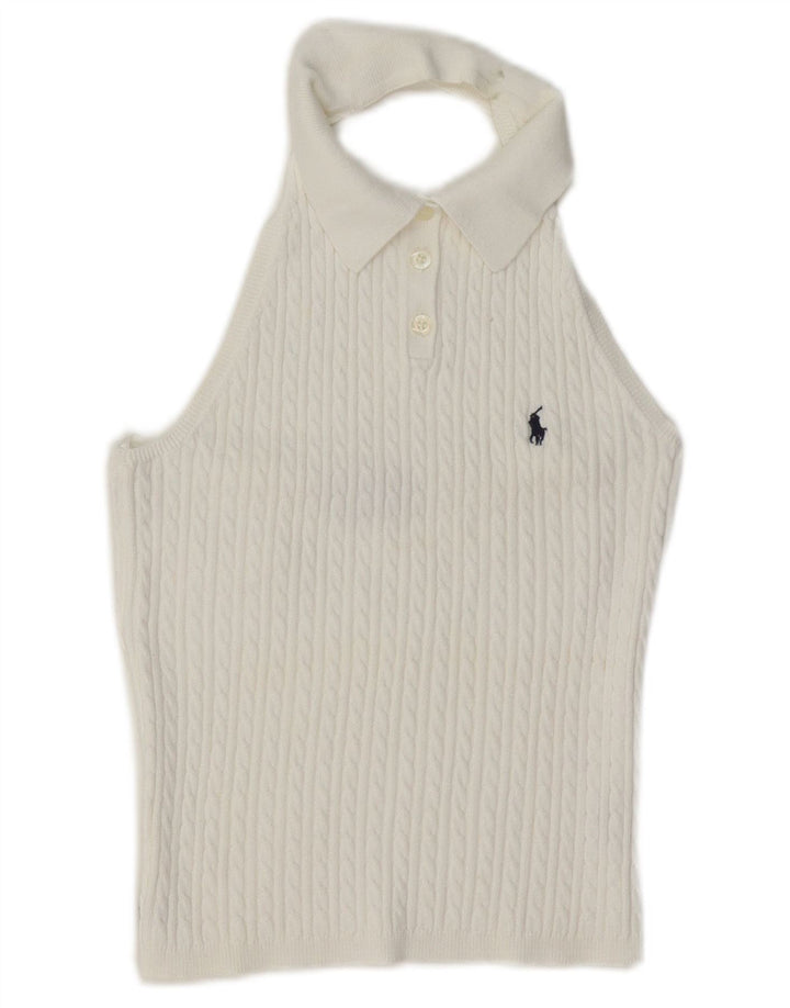 Ralph Lauren Womens Halter Top UK 4 XS White