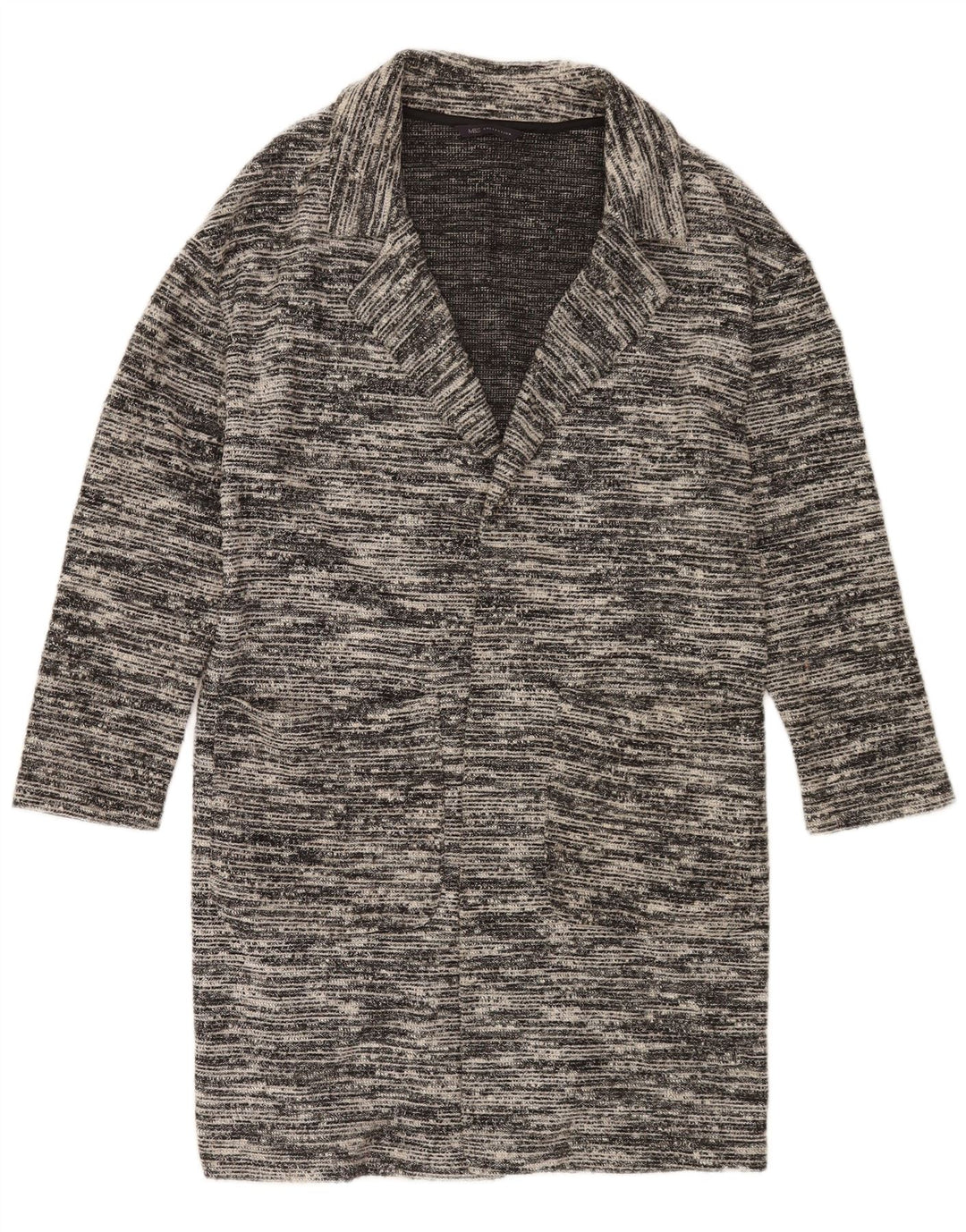 Marks & Spencer Γυναικείο πουλόβερ Longline Cardigan UK 12 Medium Grey Flecked