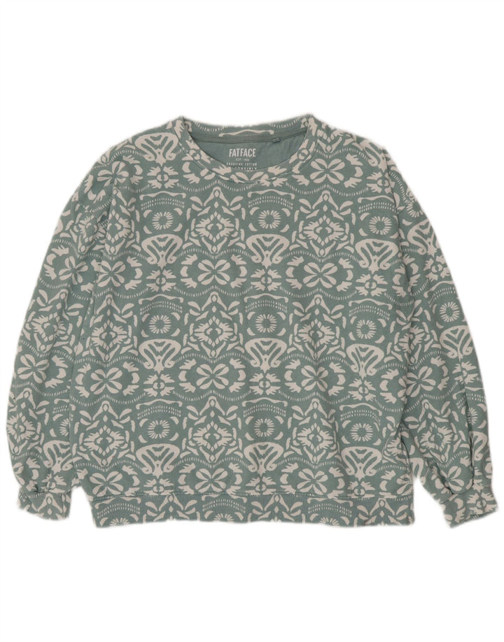 FAT FACE Γυναικείο φούτερ μεγάλου μεγέθους Jumper UK 14 Large Blue Paisley
