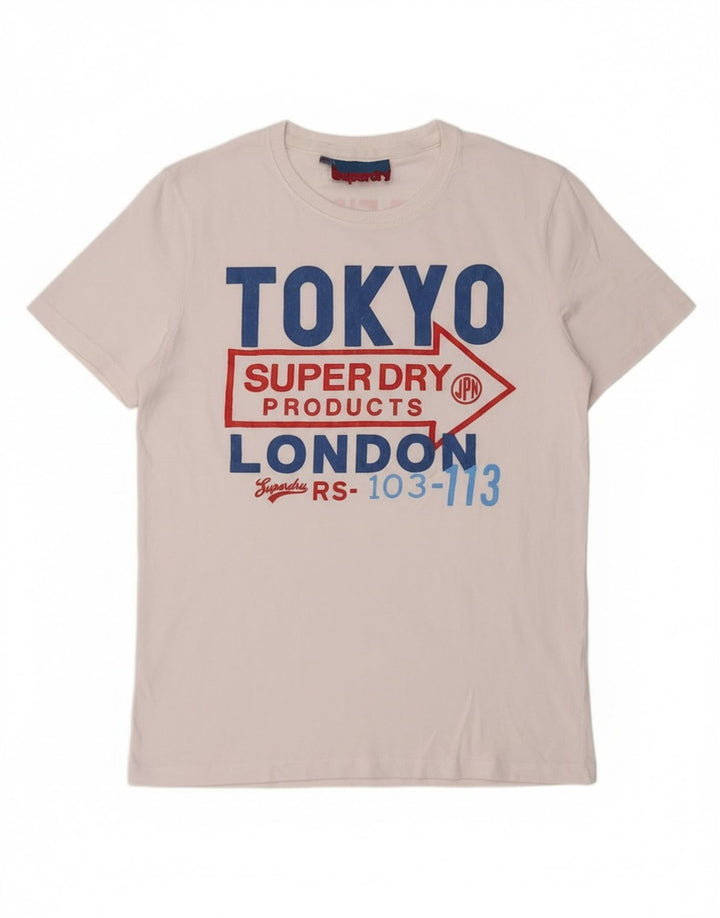 Ανδρικό γραφικό T-Shirt Superdry Top XL Λευκό βαμβακερό