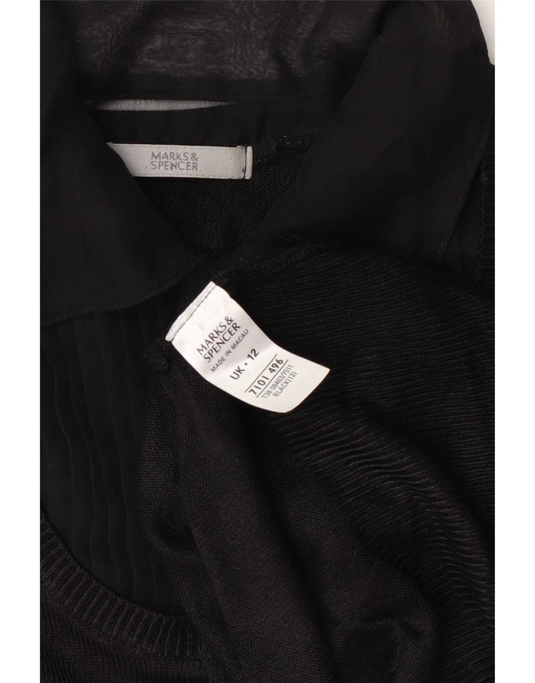 Marks & Spencer Γυναικείο πουλόβερ με λαιμό πόλο UK 12 Medium Black