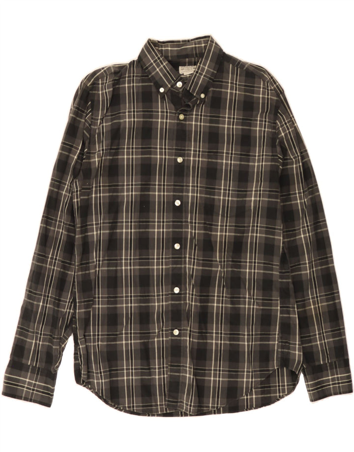 J. CREW Mens Shirt Medium Grey Check Cotton Vintage J. Crew and Second-Hand J. Crew from Messina Hembry 