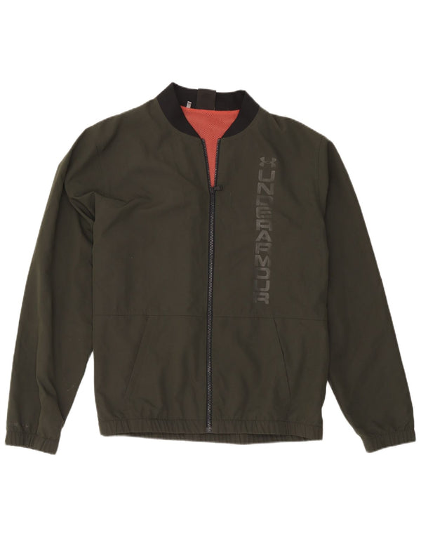 Under Armour Mens Graphic Bomber Jacket UK 40 Large Khaki