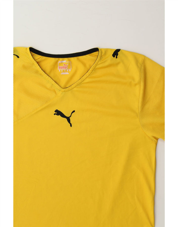 PUMA Mens T-Shirt Top Medium Yellow Polyester Vintage Puma and Second-Hand Puma from Messina Hembry 