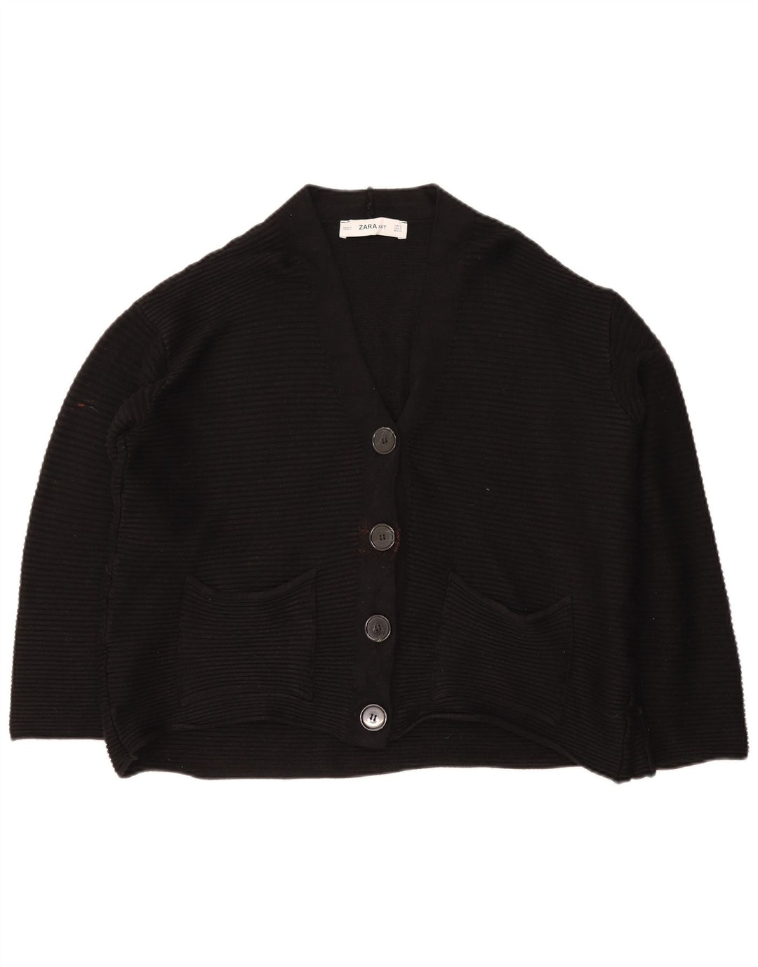 Ζακέτα Zara Crop Oversized UK 10 Small Black Classic