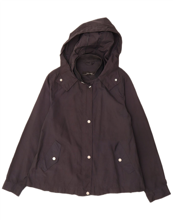 Zara Γυναικείο κουκούλα Utility Jacket UK 16 Large Black Polyester