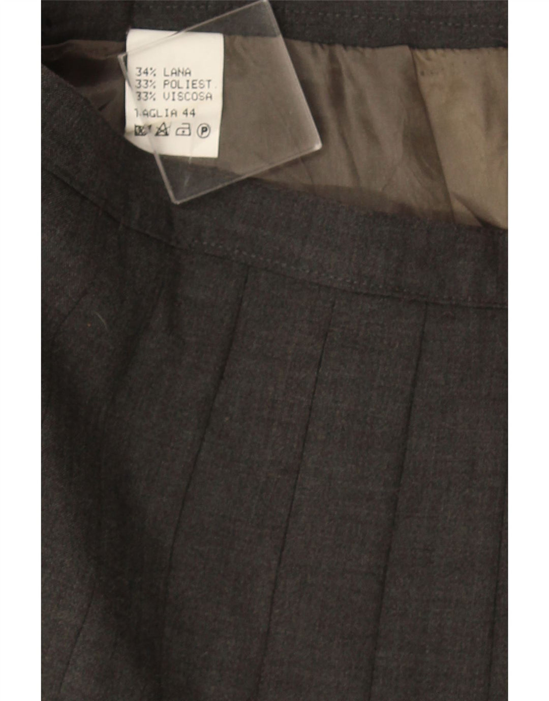 Vintage γυναικεία μαχαίρι πλισέ φούστα IT 44 Medium W32 Γκρι μαλλί