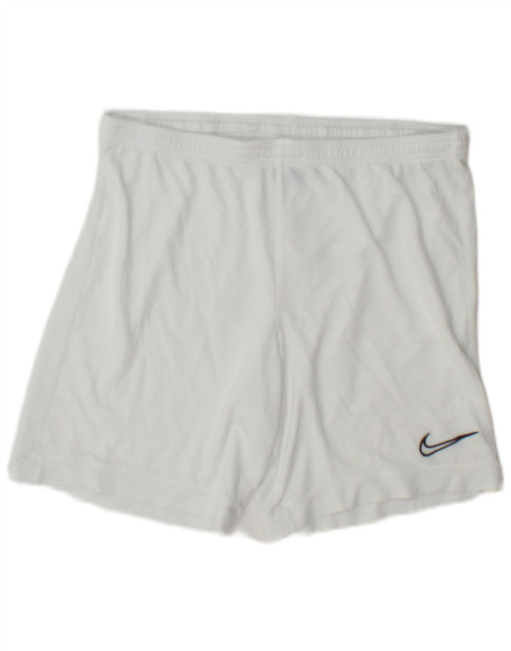Ανδρικό αθλητικό σορτς Nike Dri Fit από μεσαίο λευκό πολυεστέρα