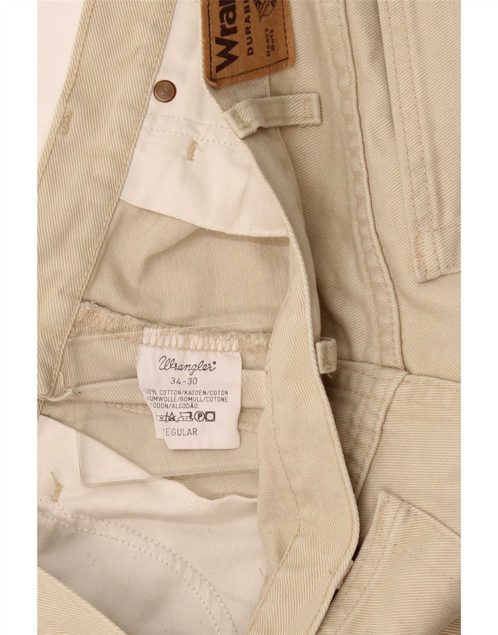 Ανδρικό τζιν ίσιο Wrangler W34 L30 Μπεζ βαμβακερό