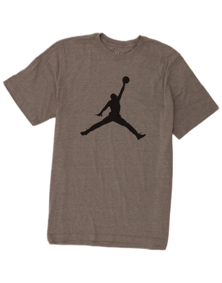 Jordan Ανδρικό γραφικό T-Shirt Top μεγάλο γκρι βαμβακερό