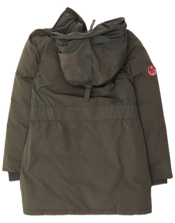 Superdry γυναικείο παλτό με κουκούλα με επένδυση UK 10 Small Green Nylon