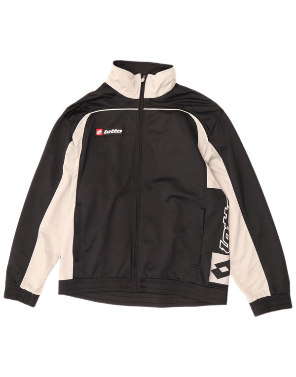 Γυναικεία φόρμα γραφικών Lotto Top Jacket UK 16 Large Black Colourblock