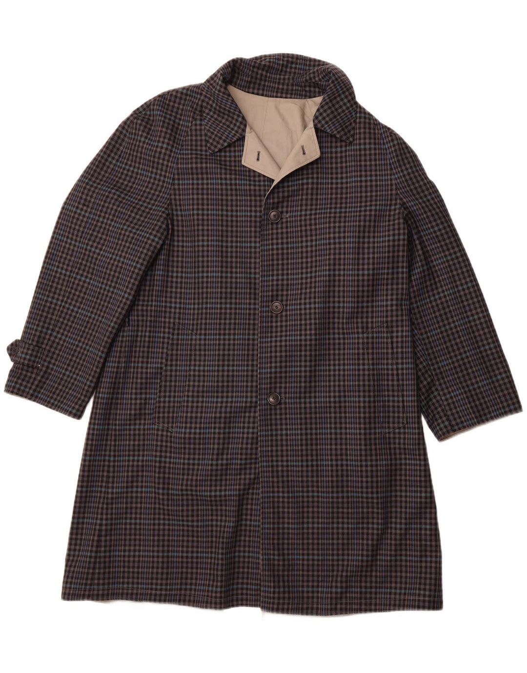 DIOLEN Ανδρική αναστρέψιμη καμπαρντίνα UK 40 Large Grey Check Polyester